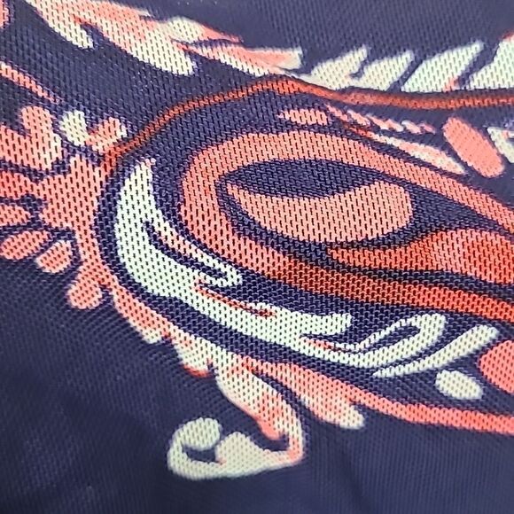 Spense Strappy Cami Navy Red Tank Sleeveless Braided Neck Mesh Blouse Shell Top - Picture 7 of 14